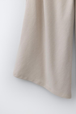 ZARA ДЛИННЫЙ КОМБИНЕЗОН В ПОЛОСКУ, ПЕСОЧНЫЙ