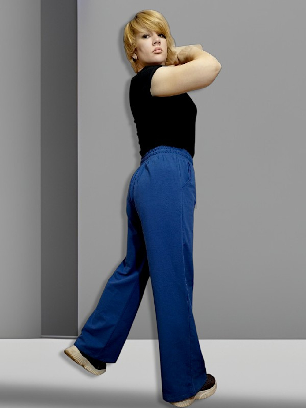 OWS-77 Брюки женские с карманами (футер 2-х нитка) (XL (52))