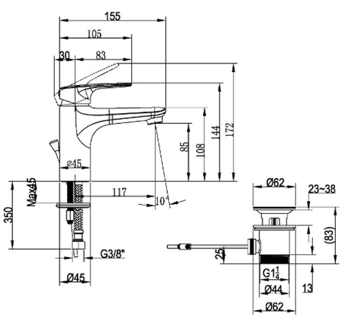 Смеситель для раковины Villeroy&Boch O.Novo Start TVW10510111061 Хром