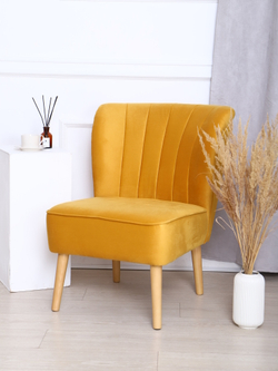 Кресло "Donatello" антивандальный велюр горчичный/натурал