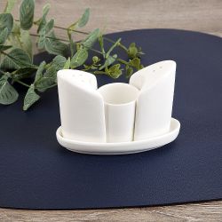 Набор для специй солонка/ перечница/ подставка для зубочисток " " 13*4,5*9,5см. (фарфор)