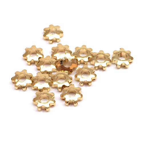 Бусины - спейсеры "Шестеренки" 5х2 мм, позолота