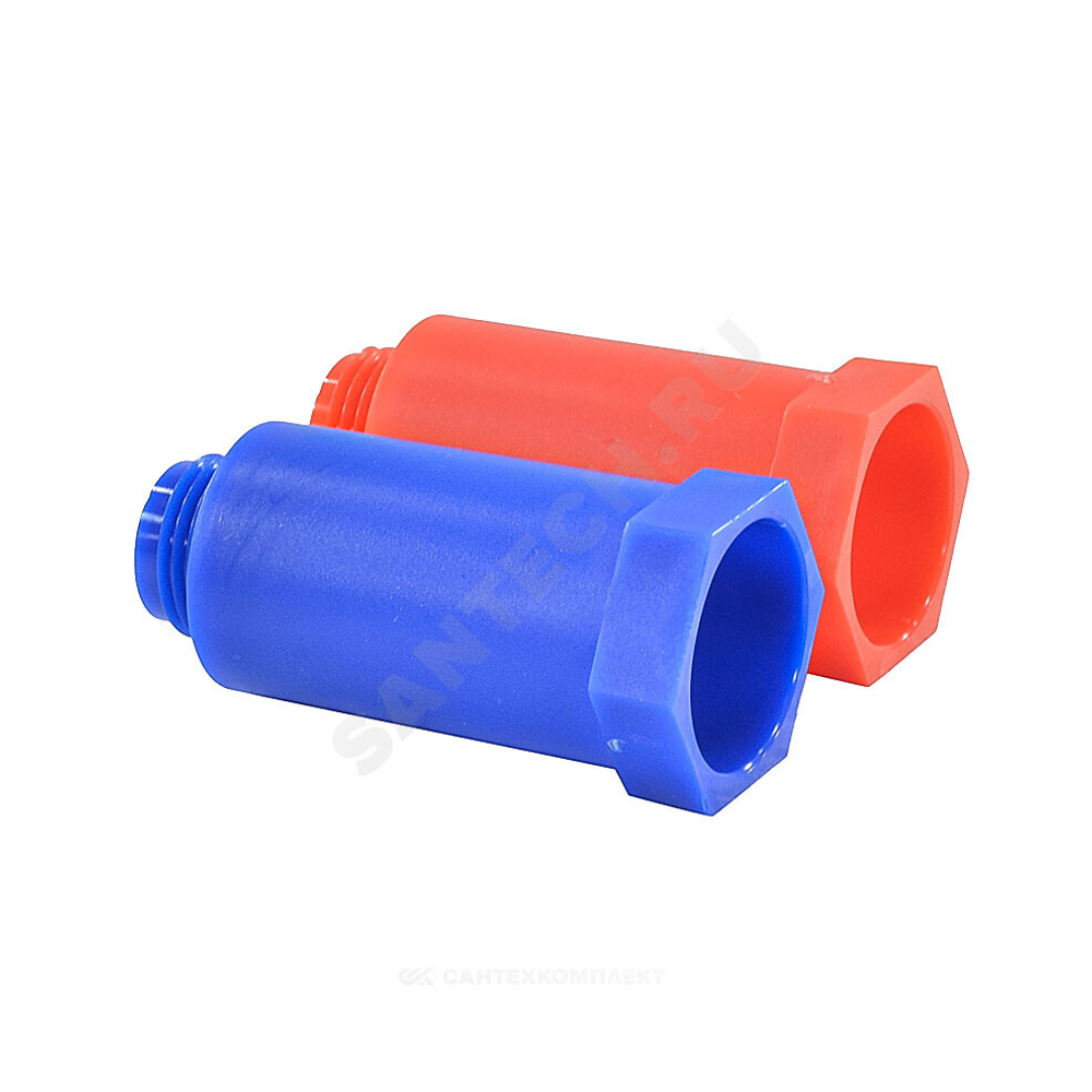Заглушка PP-R удлиненная синяя/красная 1/2" 2 шт VALFEX 10192020 ...