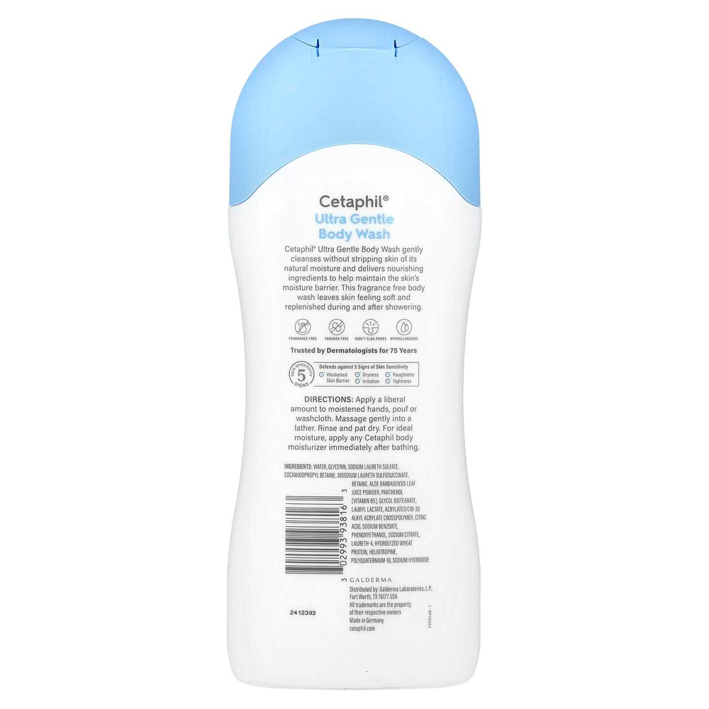 Cetaphil, ультранежный гель для душа, без отдушки, 500 мл (16,9 жидк. унции)