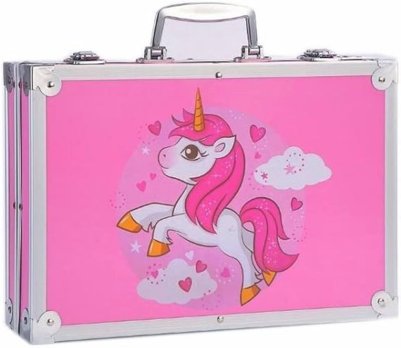 Deluxe Art Set 145 Pieces Drawing Painting Set for kids (Pink Unicorn Horse)