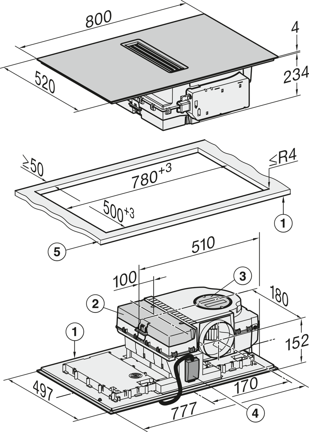 Варочная панель с вытяжкой Miele KMDA 7876 FL
