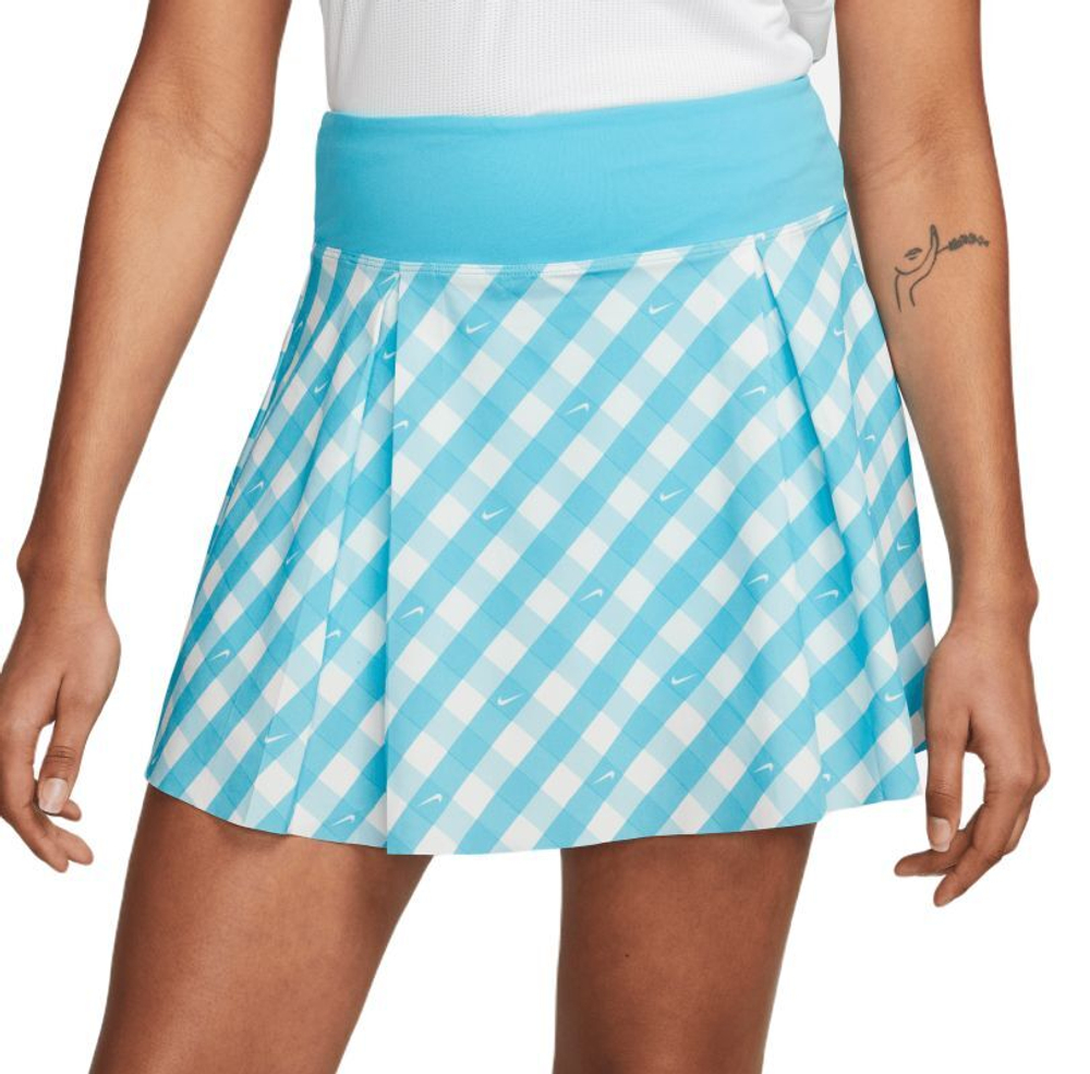 Теннисная юбка Nike Court Dri-Fit Advantage Print Club Skirt - baltic blue/black