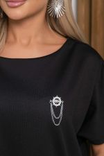 Платье Кайла (черное/брошь) П13181-10М LT Collection