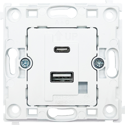 USB зарядное устройство DC 5-12V,  1.67-3A,  макс.20W,  типа A+С,  серия DA