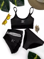 купальник раздельный 3 в 1 с шортами спортивный Adidas