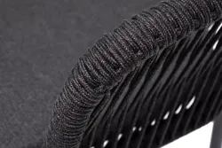 "Марсель" стул плетеный из роупа, каркас алюминий темно-серый (RAL7024) муар, роуп темно-серый круглый, ткань темно-серая 027