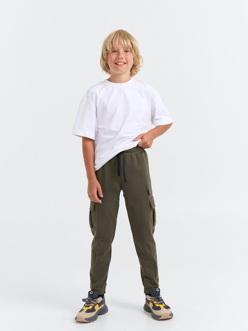 Джоггеры карго облегченные "Хаки" 7+