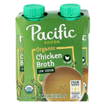 Pacific Foods, органический куриный бульон из курицы, с низким содержанием натрия, 4 картонных упаковки по 240 мл (8 жидк. унций)