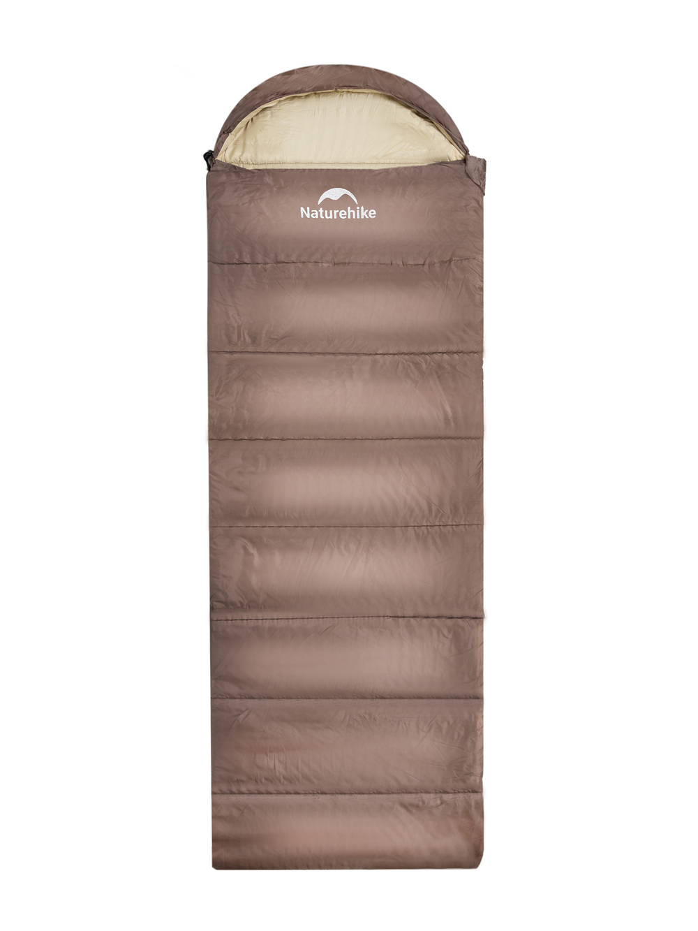 Спальный мешок Naturehike U250 с капюшоном, коричневый (NH20MSD07)