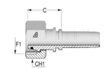 Фитинг DN 06 DKO-L (Г) 12x1.5 6 ALFAGOMMA