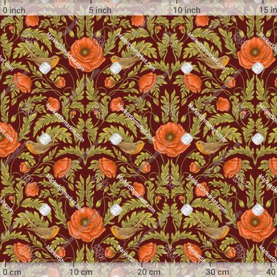 Орнамент Маки и птички by Irina Kalenova 517 DPI