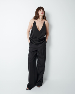 Брюки прямые из шерсти Гуччи черный