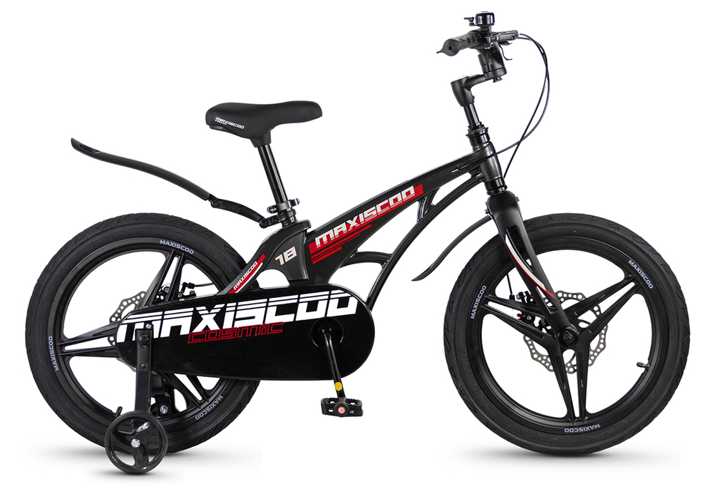 Велосипед 18'' Maxiscoo COSMIC Deluxe Черный Глянцевый (2026)