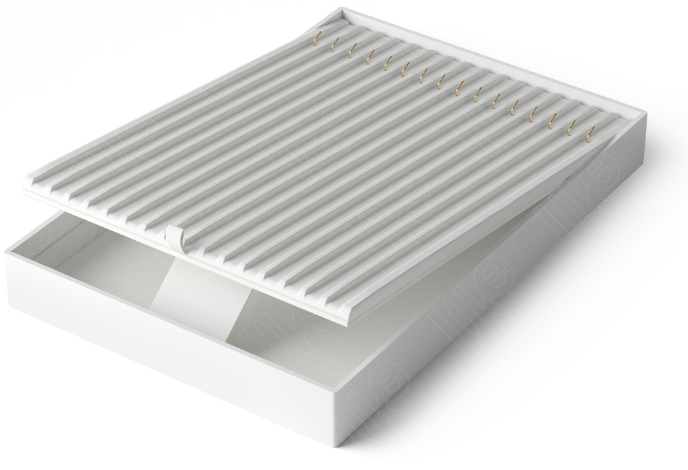 Планшет акриловый/для 16 цепей/вертикальный/крючки/бороздки/ножка/ф.№5/планка/213*315*35 мм.