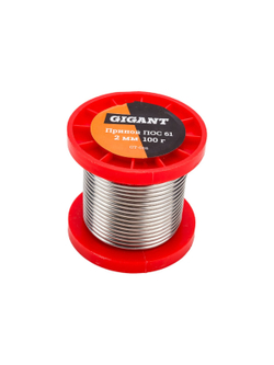 Припой ПОС 61, проволока 2 мм, 100 г Gigant GT-086
