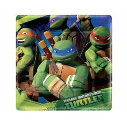 Тарелка квадрат Черепашки Ниндзя 25см 8шт.