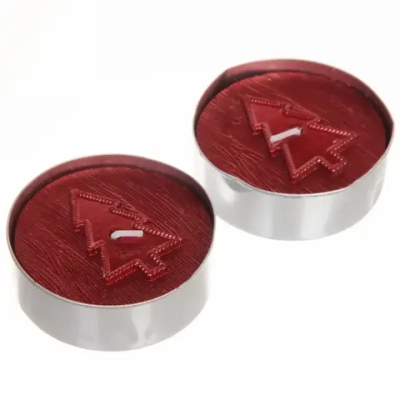 Свечи новогодние «Ёлочка объемная» 5,5 см (набор 2 шт), красный