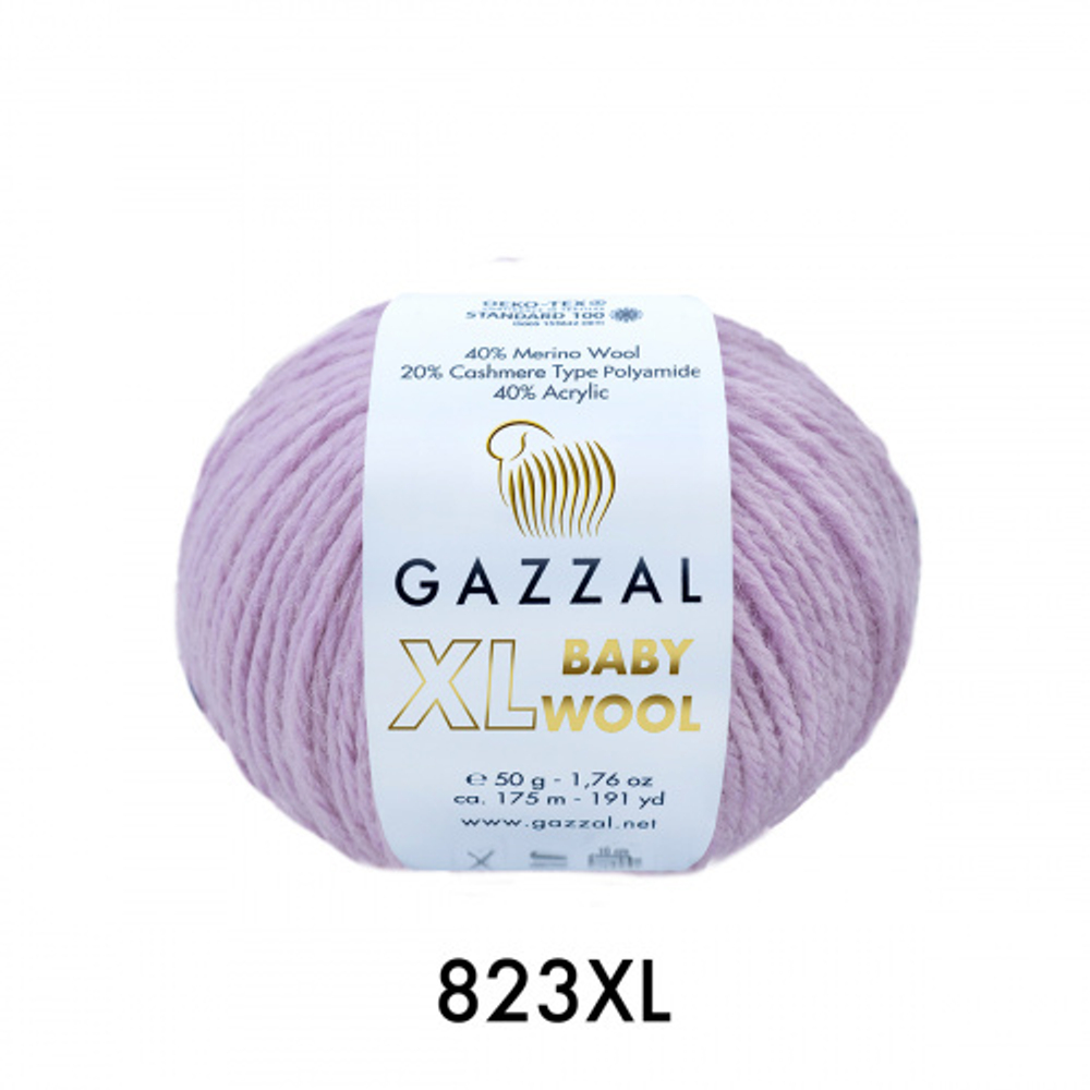 Пряжа Baby Wool XL 50 г, 100м, 40%акрил, 40%шерсть мериноса, 20%кашемир, 40%акрил (цена за 1 шт)