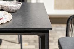 "Малага" обеденная группа на 6 персон со стульями "Марсель", каркас темно-серый, роуп темно-серый