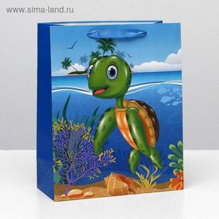Пакет подарочный Черепашка 26х32х12 см