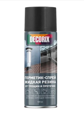Герметик-спрей жидкая резина от трещин и протечек Decorix высокоэластичный, 520 мл, чёрный 0126-01 DX