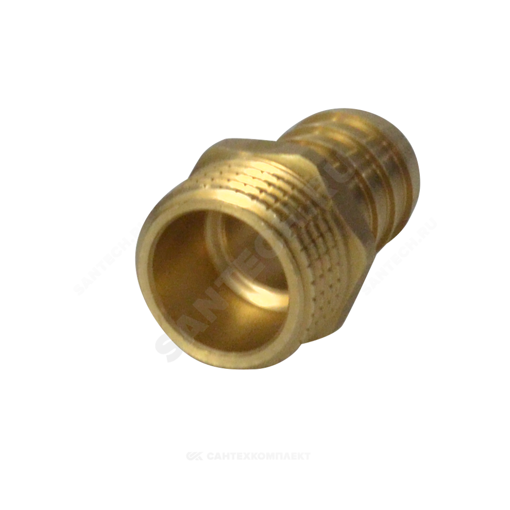 Переходник штуцерный латунь неразъемный для шланга Дн 12х1/2" НР SantechSystems