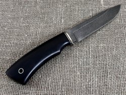 Нож "Скандинав", дамасская сталь, рукоять черный граб мореный