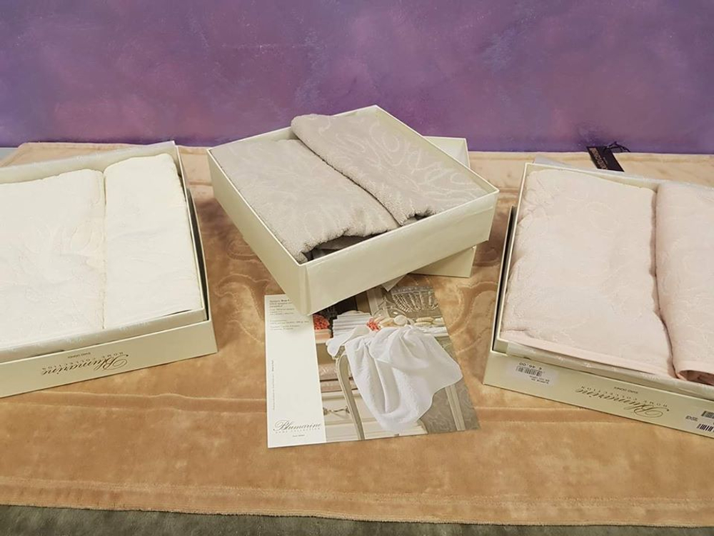 Набор полотенец 2 шт Blumarine Bon Chic perla молочный