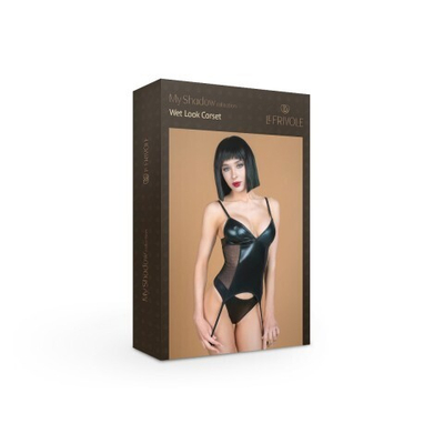 Корсаж и трусики Wet Look Le Frivole My Shadow, L-XL