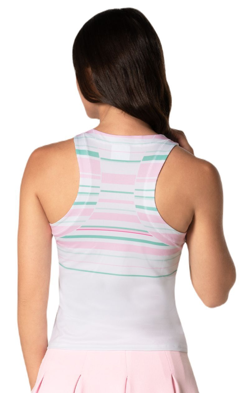 Женский топ теннисный Lucky in Love Deco in Love Stripe Tank - белый