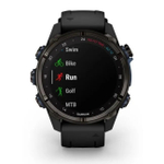 Смарт часы Garmin Descent MK3i - 43 мм Титан Carbon Grey DLC с черным силиконовым ремешком