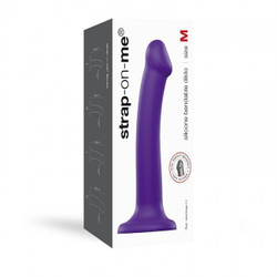Гибкий фаллоимитатор Strap-on-me Dual Density Medium на присоске, фиолетовый