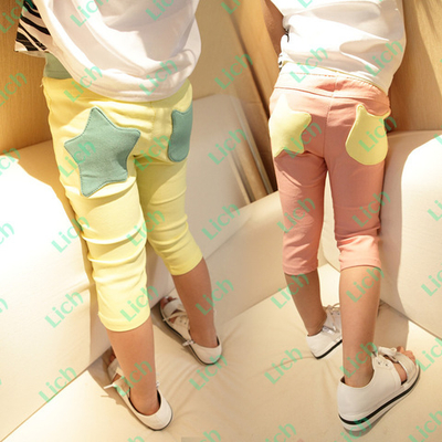 Капри детские однотонные с аппликациями