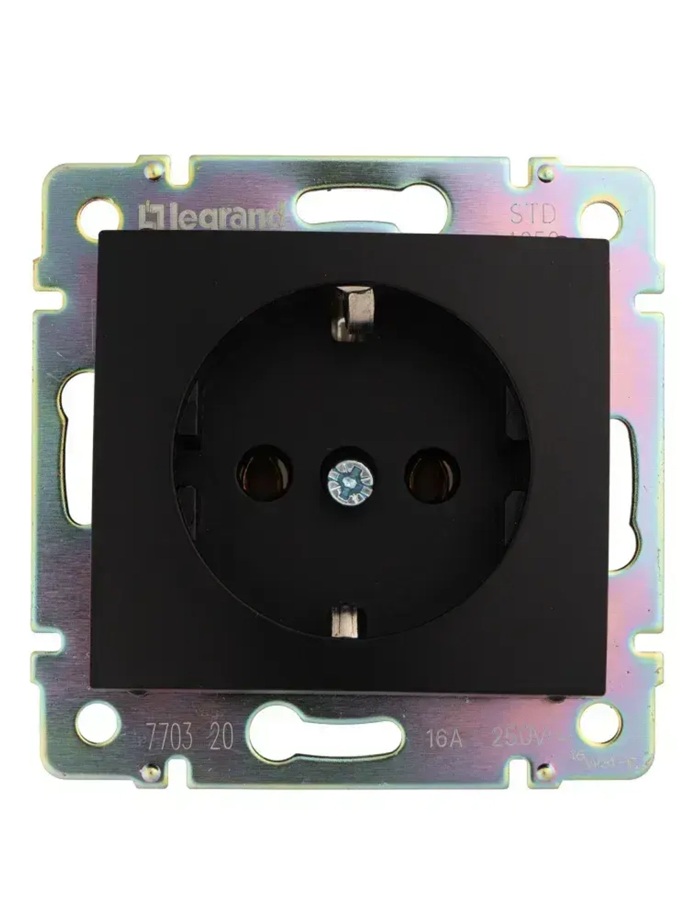 Розетка Legrand Vаlena цвет черный с заземлением (2шт) + рамка 2 пост 1шт