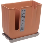 Подставка для столовых приборов «Стиль» 16*15*7,5см 3 секции с поддоном пластиковая, микс