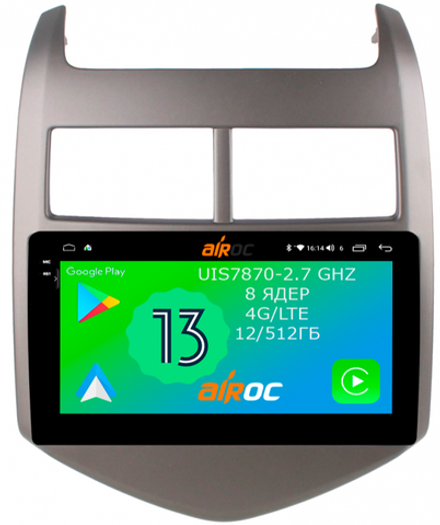 Магнитола для Chevrolet Aveo 2012-2015 - Airoc 2K AU-1310 Android 13, TS20, 12/512Гб, SIM-слот