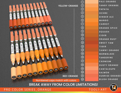 TOOLI-ART акриловые маркеры фломастеры, 0,7 мм , 22 шт. Orange