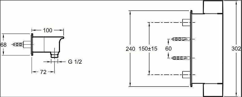 Смеситель для душа Jacob Delafon STANCE E9102-CP