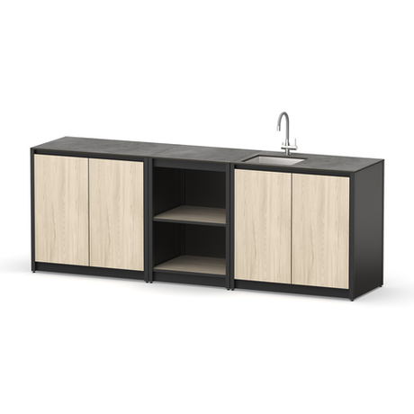 Уличная кухня Lounge C-106S, 2.4 м, дуб сонома/черный мрамор