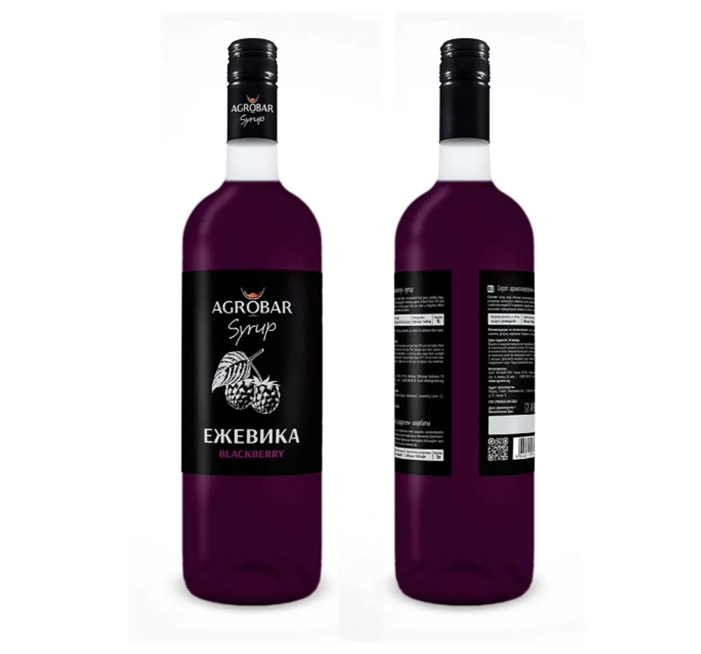 Сироп «AGROBAR» со вкусом «Ежевика» (Blackberry Syrup), 1 л.
