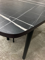 Стол разд Пластиковый подстолье прямое хром Царг.пояс венге Ст-ца черный тунис (венге)