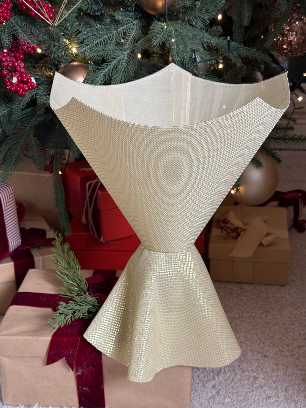 Платье Мерцание (пятиугольник). Цвет:Молочно-золотой.