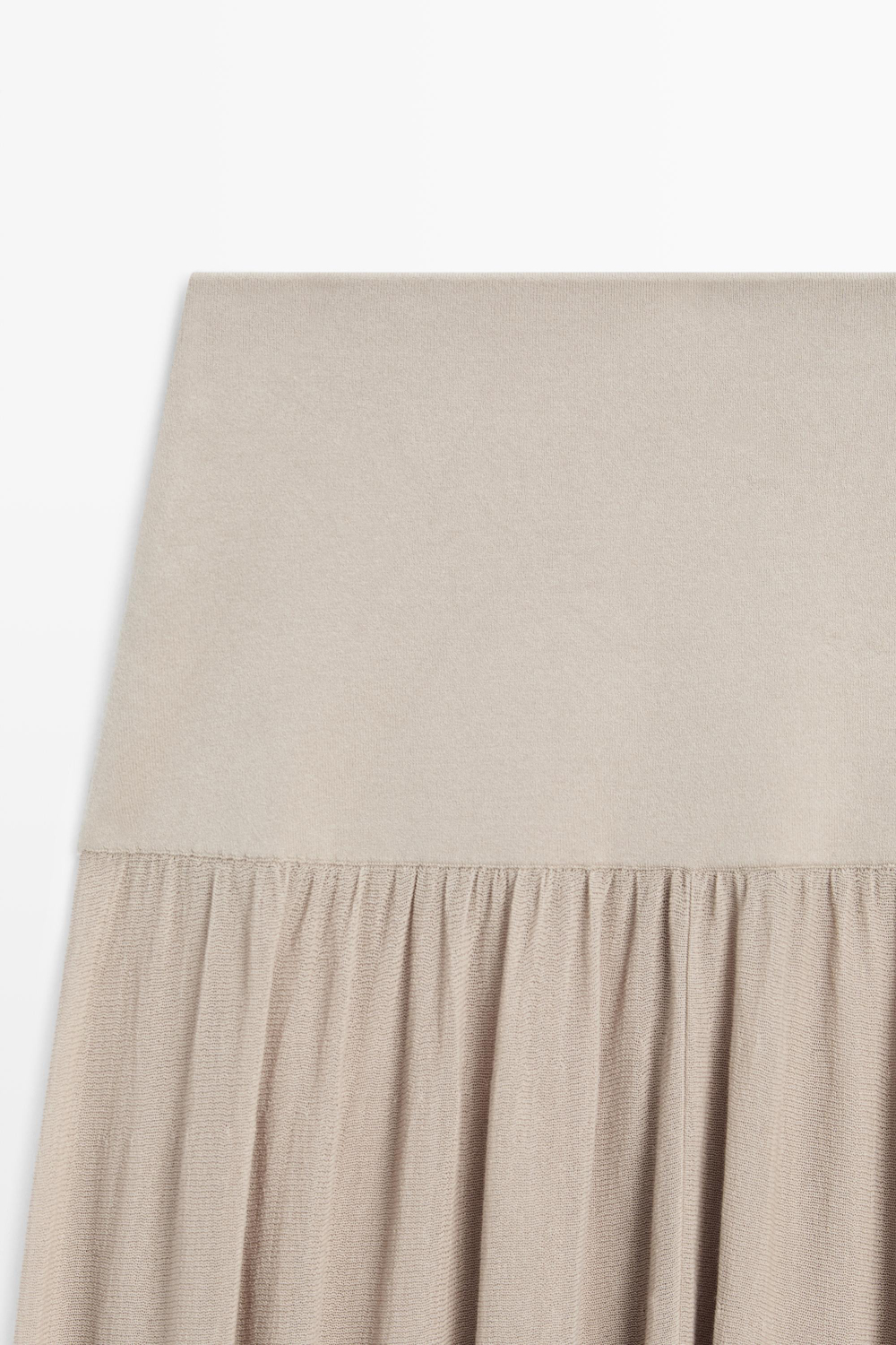 Massimo Dutti Шаровары с широким поясом, серый/натуральный