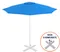 Зонт пляжный со стационарной базой Kiwi Clips&amp;Base, Ø250 см, белый, голубой