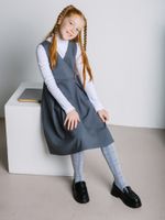 Сарафан приталенный "Серый" 7+